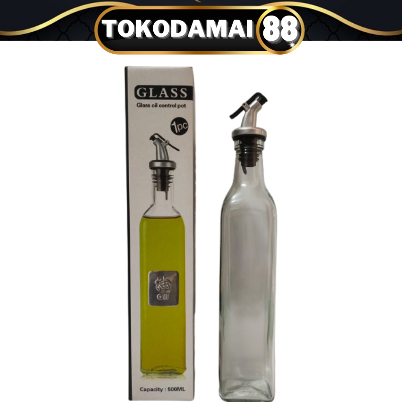 Botol minyak goreng botol serbaguna Glass Oil Bottle 500ml Free Corong