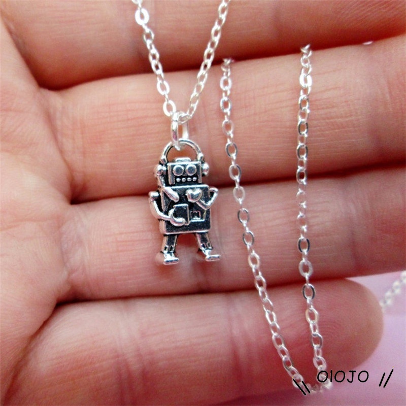 Kalung Liontin Robot Mini Gaya Retro Hip Hop Untuk Unisex - ol