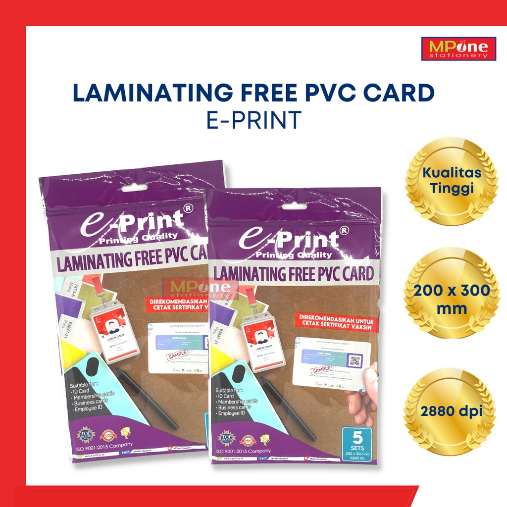 

Kertas Laminating Free PVC Card e-print / Kertas Foto E-Print