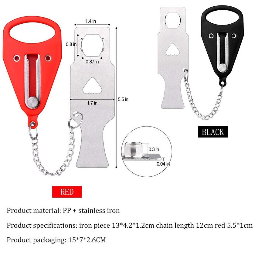 Portable Door Lock Travel Hotel Airbnb Dorm Kos Rumah Kunci Pintu Gesper Selop Pintu Anti Maling