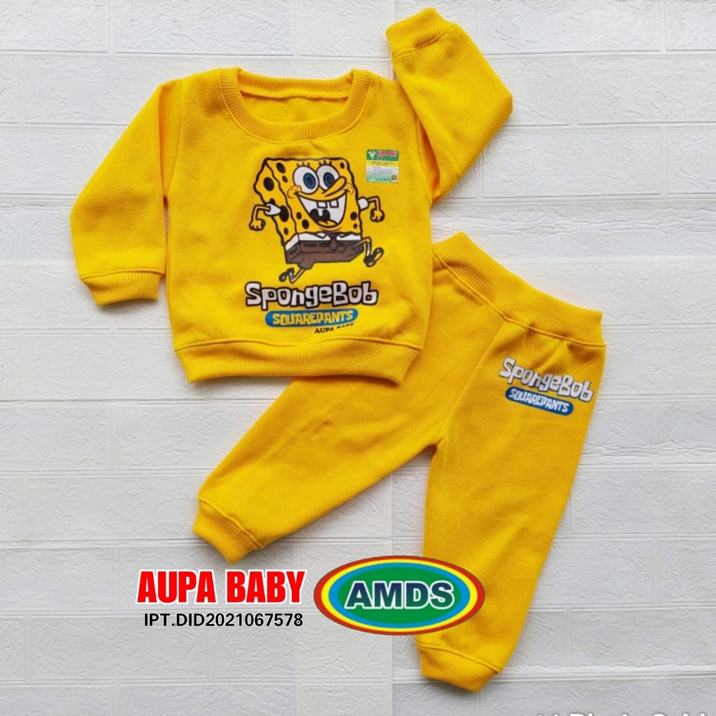 Jaket bayi setelan sweater spongebob diskon