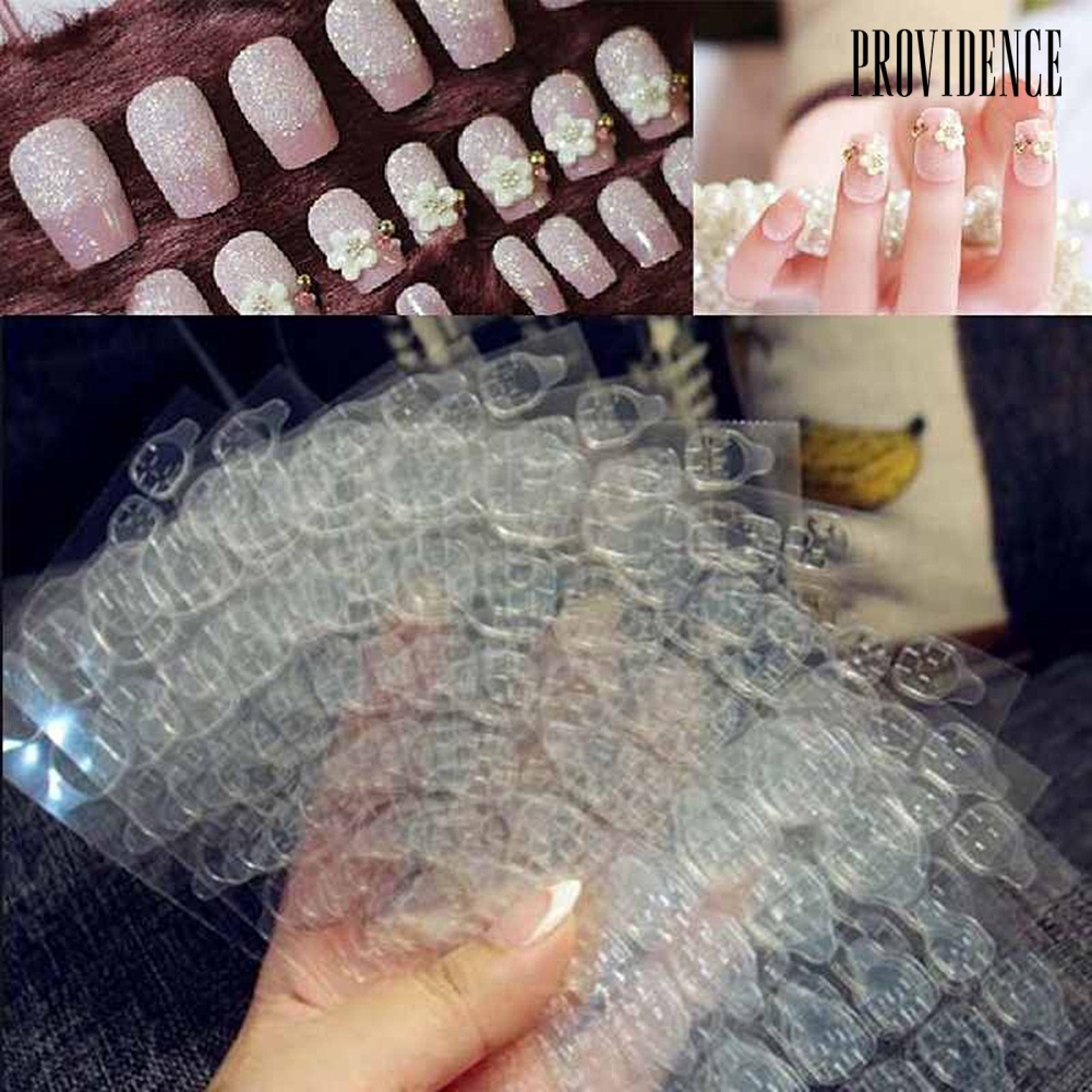 Providence 24Pcs Double Sided Adhesive Glue Tapes Nail Art Tabs Clear Manicure for Fake Tip