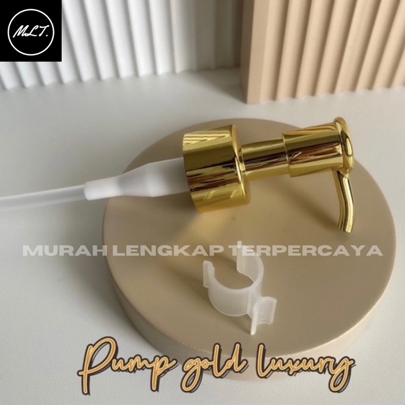 TUTUP PUMP NECK 24 / TUTUP PUMP LUXURY GOLD NECK 24 CLIP OIL / PUMP LUXURY NECK 24 SILVER OIL PUMP NECK 24 GOLD SILVER 100ML 250ML 500ML