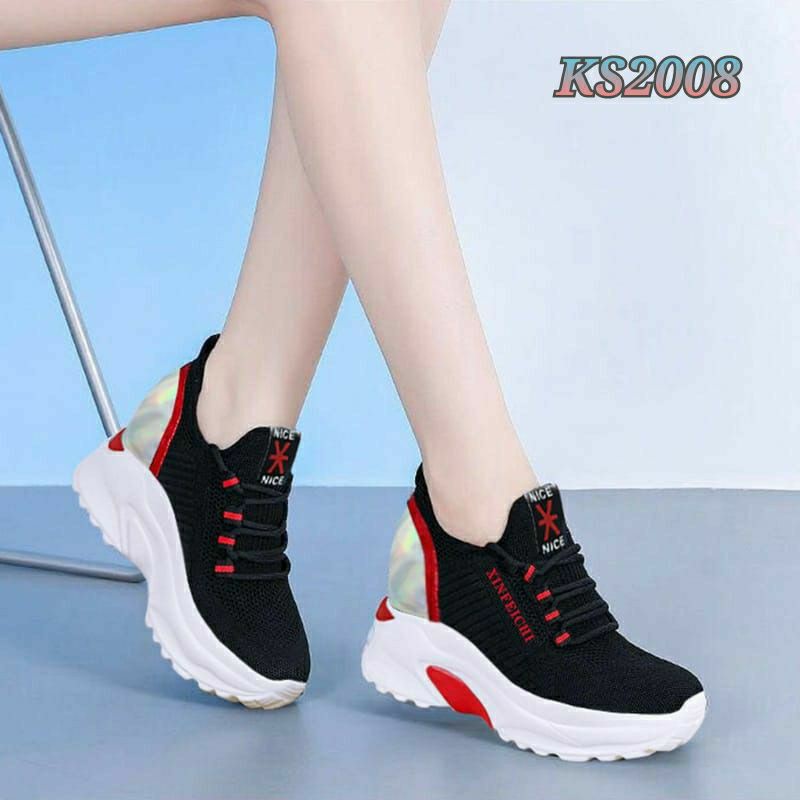 [SALE] HIGH HEEL SNEAKERS KOREAN STYLE KS2008 IQ #Realstock