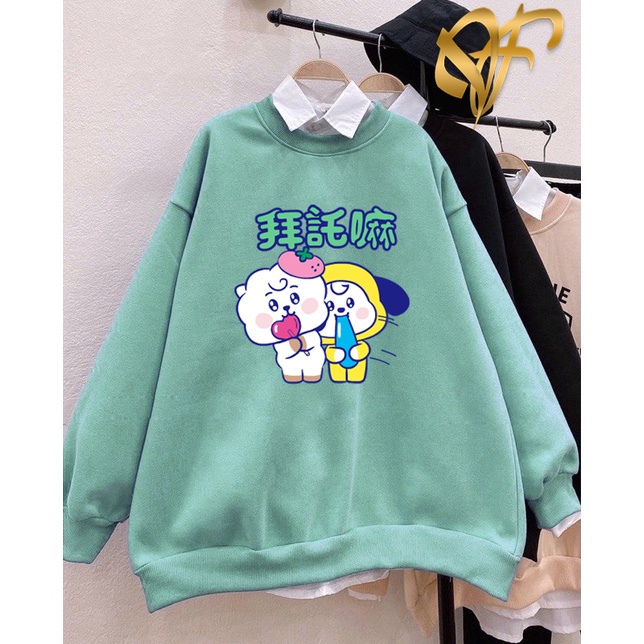 🅳🅵 Sweater BT21 Korean New Karakter style | Sweter BTS Wanita &amp; Pria Terbaru | Dhea Fashion