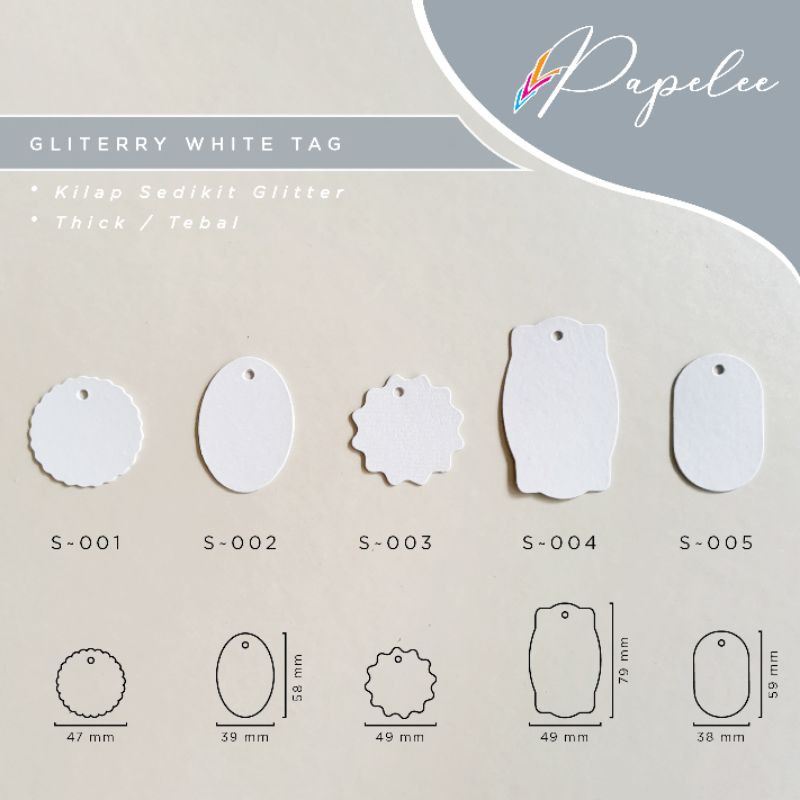 

Gliterry White Tag polos / Thankyou Tag / Gift Tag / Hamper Tag