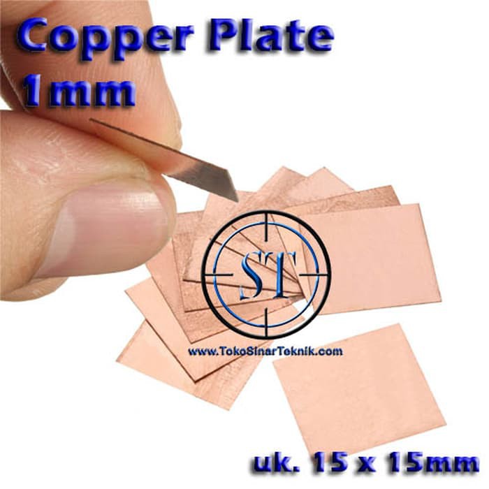 Thermal Pad Copper Tembaga Heatsink Radiator 15x15mm 0.3mm 0.5mm 0.8mm 1mm 2mm CPU GPU