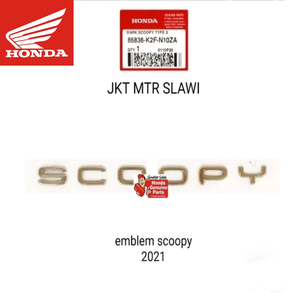 Emblem scoopy 2021 warna gold ori honda ahm asli honda
