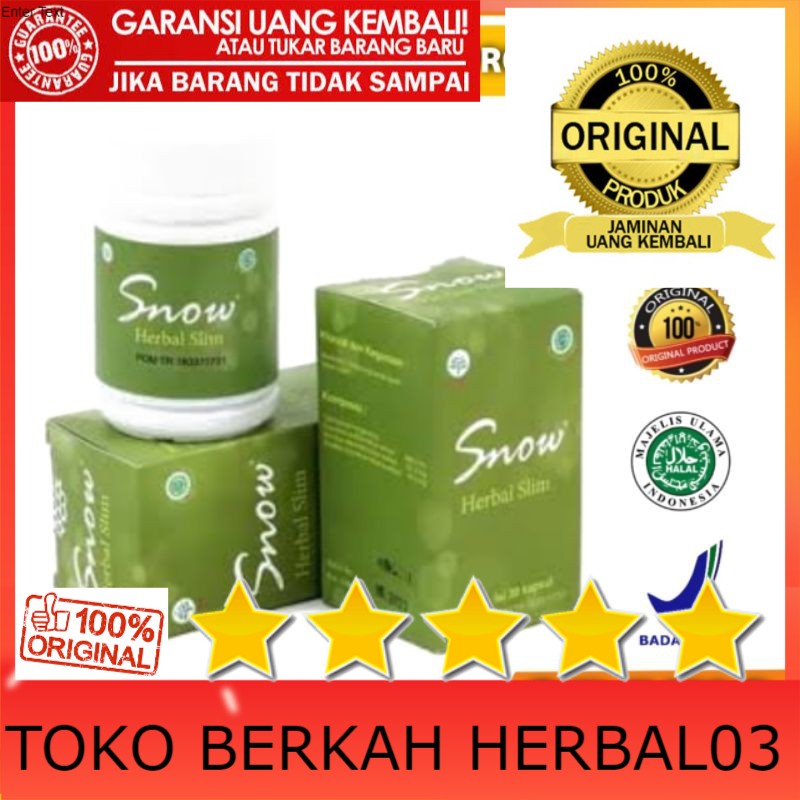 100% ASLI Snow Herbal Slim Asli Pelangsing Herbal Alami Original