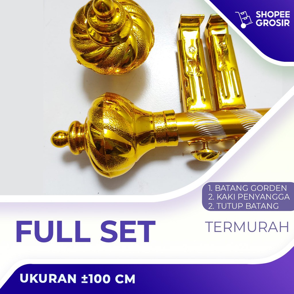 BESI GORDEN/ TIANG GORDEN / BATANG GORDEN FULL SET/ MOTIF URIL / -+ 1 METER
