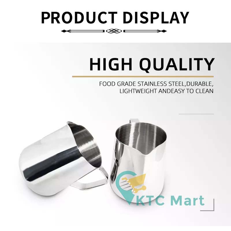 KTCmart - SUS 304 Milk Jug Kopi Cappucino Latte Art Jug Stainless Espresso Teko Pitcher Barista Cangkir