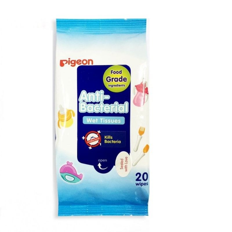 Pigeon Anti Bacterial Wet Tisue Reff 20's Tissu Basah Pigeon