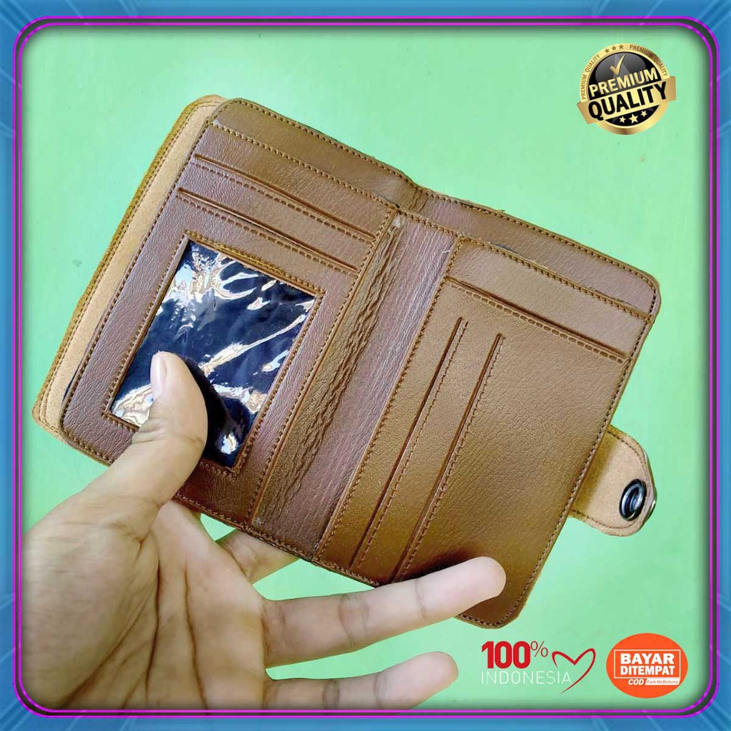 Dompet cowok Kulit sintetik kancing 3/4 Levi's Dompet Lipat Termurah Grosir