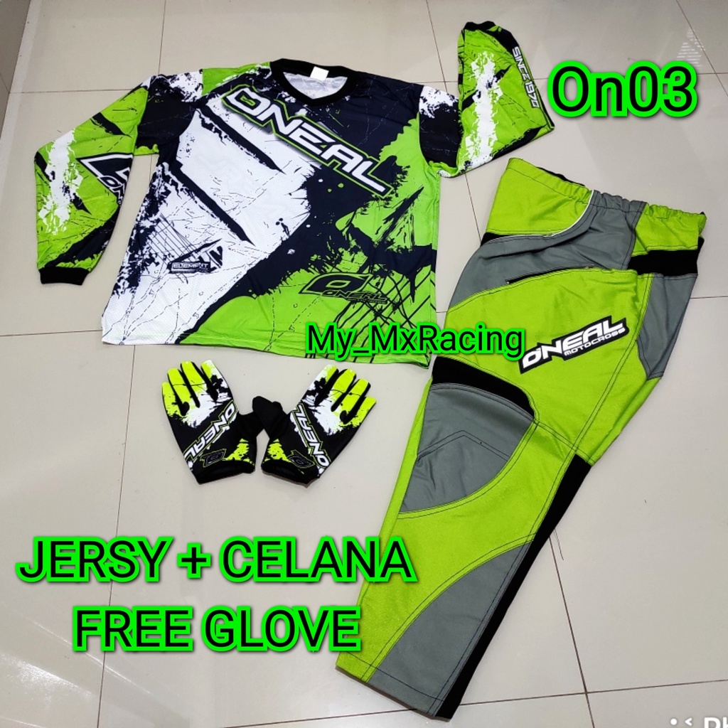 Jerseyset TRAIL CROSS- PROMO Jersey set Trail - BISA BAYAR DI TEMPAT Jersey &amp; Celana Motocross - Jersey Trabas ON03 - Jersey Stelan MX Cross - Satu Set Jersey &amp; Celana FREE GLOVES - Jersey PREMIUM - Celana Cordura