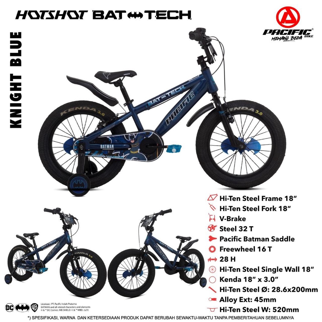 ❤Bazar❤ Sepeda Anak Cowok BMX 18 Inch Pacific Bat Tech 3.0