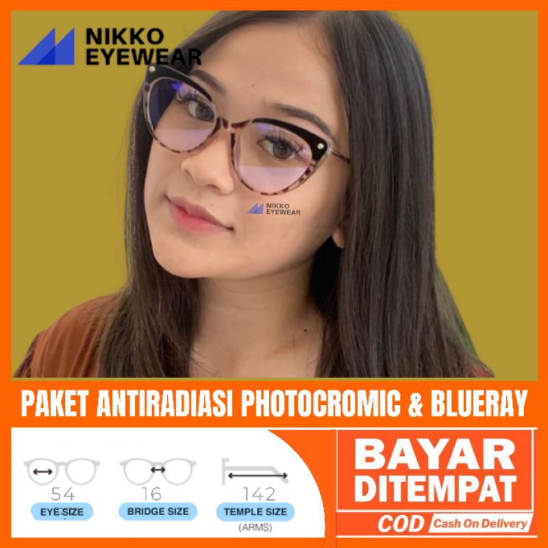 Paket Kacamata 93308 Lensa Antiradiasi Photocromic Blueray