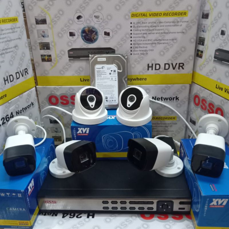 PROMO PAKET CCTV 8 CHANNEL 6 KAMERA 5MP HIGH QUALITY LENGKAP 1TB