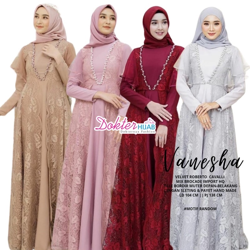 VANESHA DRESS BROKLAT TILE / dress pesta kondangan seragam manten / seragam pernikahan