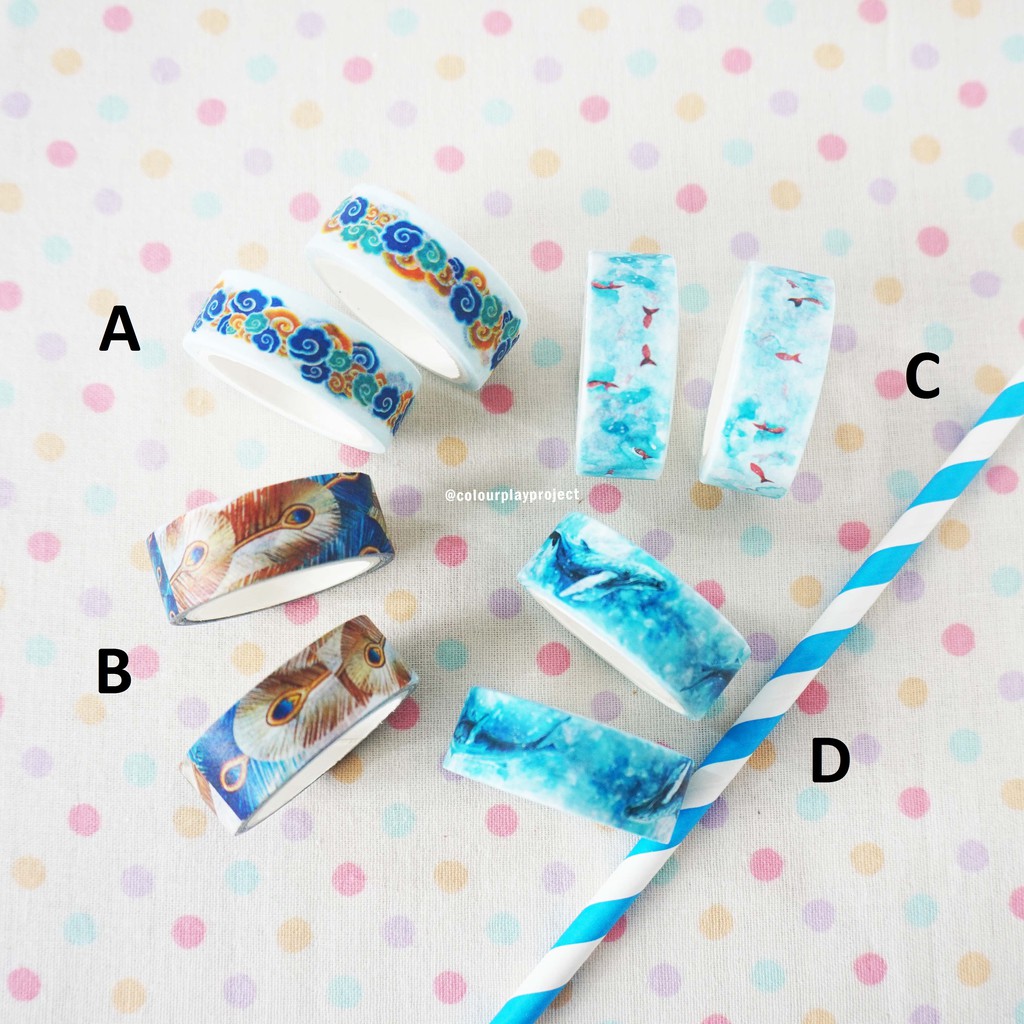 

W1173 Blue 15mm x 5m Washi / Masking tape [Colourplay]