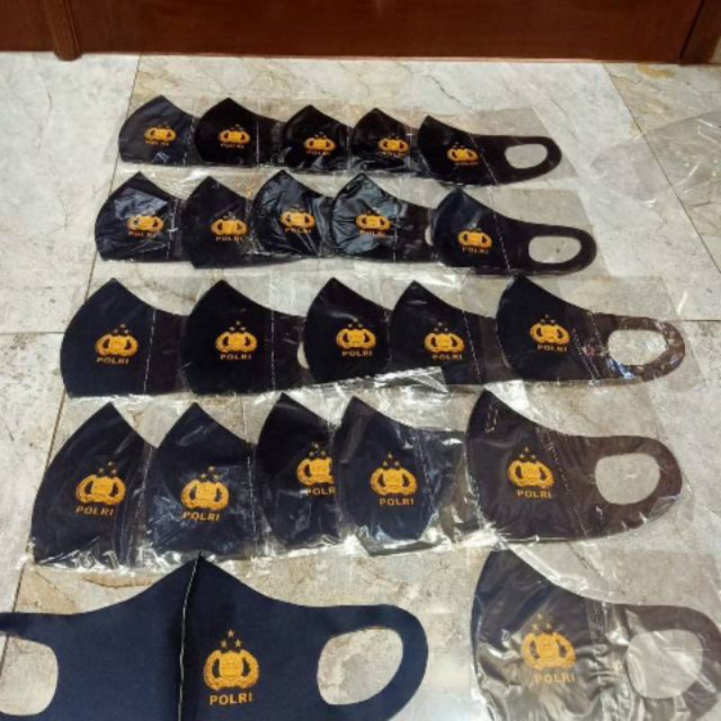 Masker logo polri bahan scuba