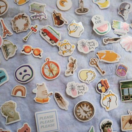 

[15 PCS] Stiker Aestetic Tumblr Lucu Random Murah / Perlengkapan packing / Journal