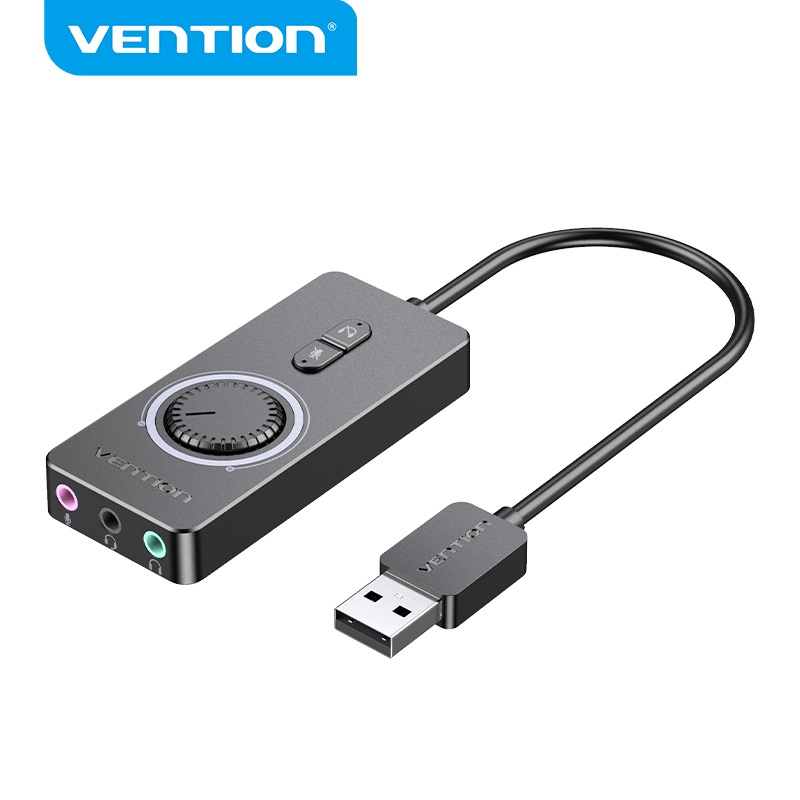 Vention USB Sound Card External Stereo Sound Adapter w/ Volume Control