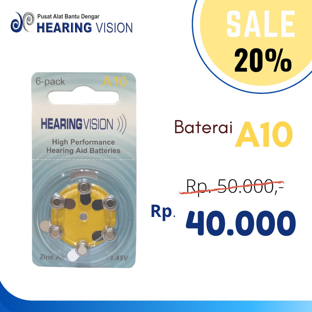 Baterai Alat Bantu Dengar - A10 (Hearing Aid Battery)