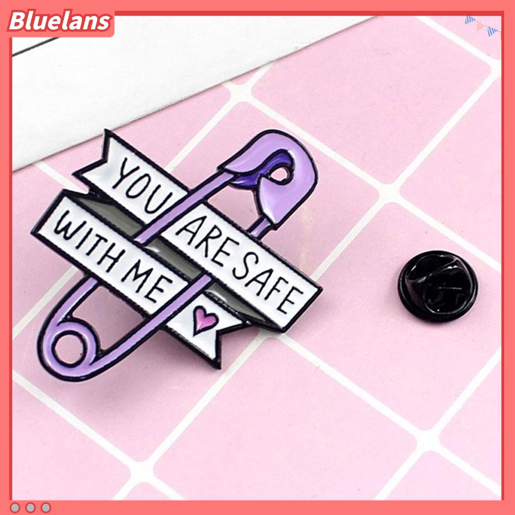 Bluelans Fashion Letters YOU ARE SAFE WITH ME Alloy Enamel Brooch Pin Badge Clip Gift