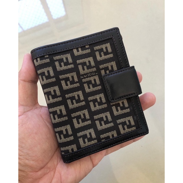 DOMPET FENDI ORIGINAL ZUCCA MICRO WALLET PURSE BIFOLD AUTHENTIC