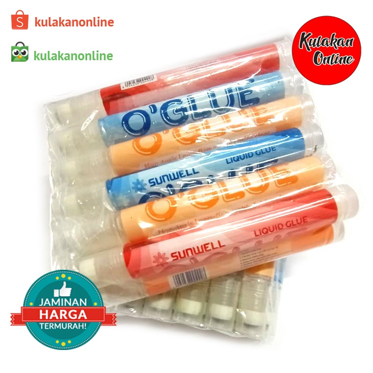 

LEM KERTAS SUNWELL OGLUE / Lem Cair / Water Glue O'Glue (1 pak isi 12 Pcs)