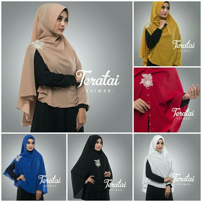 Hijab Khimar  Syar i  motif renda bunga RSH020 Shopee 