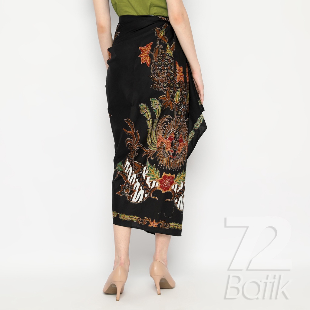 BATIK COUPLE MODERN Kemeja Rok Lilit Instan Batik Pria Lengan Pendek Premium Motif Casanova Hitam 721080 CAP 72