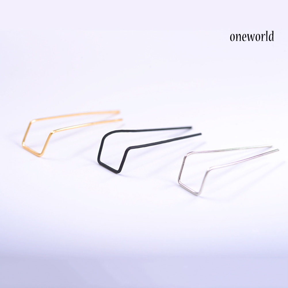 OW@ 1Pc Double Bar Simple Geometric Earrings Fashion Women Party Banquet Jewelry