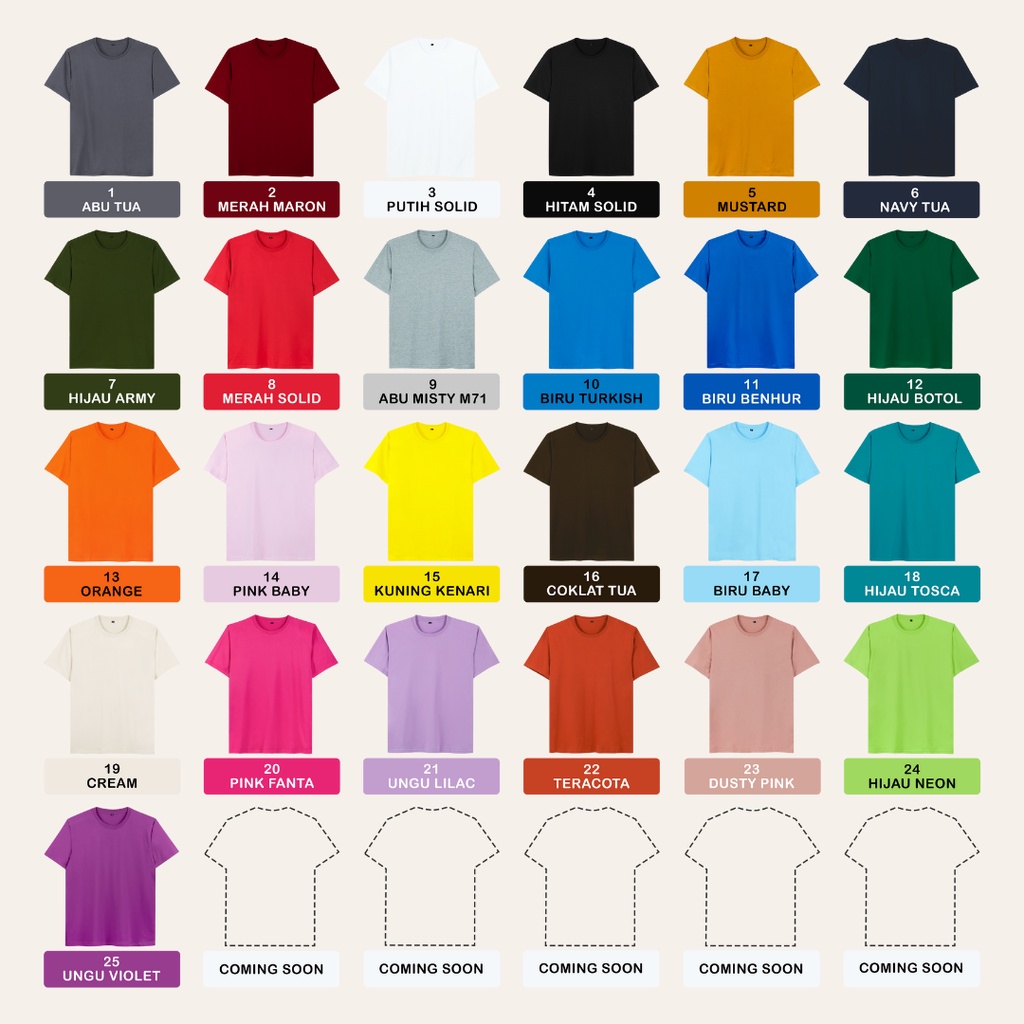 KAOS POLOS PRIA COTTON COMBED 30S - KAOS LENGAN PENDEK PRIA ROUND NECK REGULER FIT-1