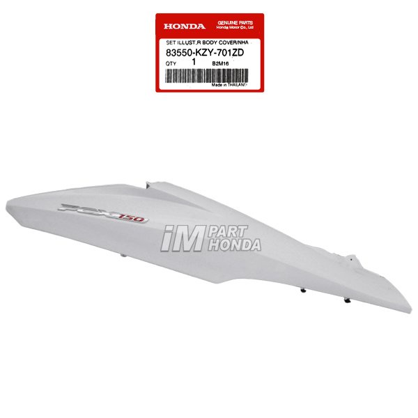 ORI  83550-KZY-701ZD Cover Body Kanan & Emblem 3D PCX 150 CBU Thailand 2012 - 2014 Putih ORIGINAL