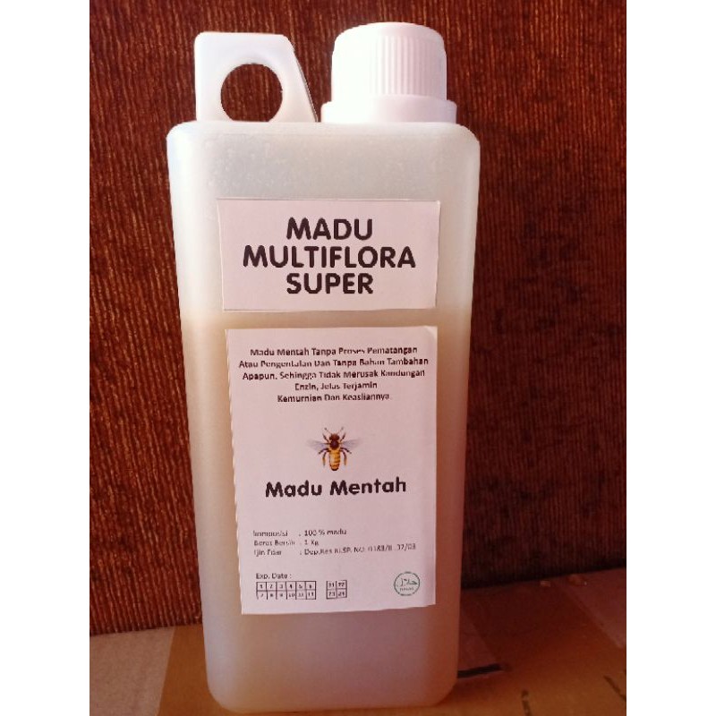 Madu Nektar Multiflora Super 100% - Madu Murni Asli Ternak 1kg - Madu Mentah Original