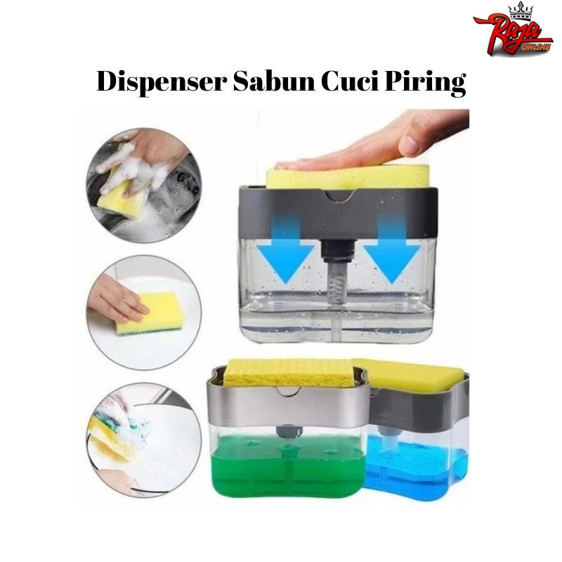 Pump Dispenser/Sponge Tempat Sabun Cuci Piring Spons Dapur