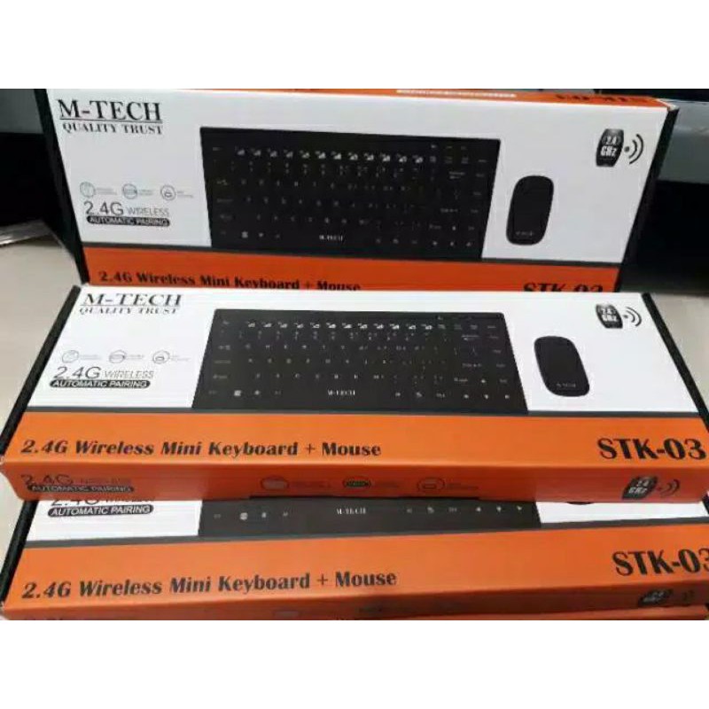 PAKET Keyboard dan wireless M-tech STK 03 - hitam