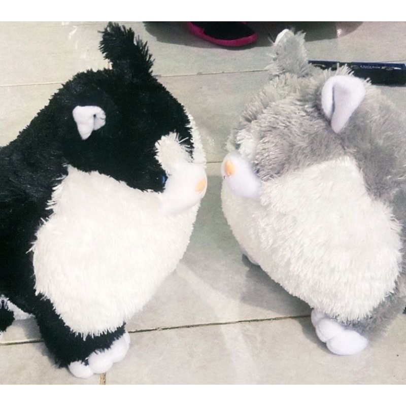 Boneka kucing boneka kucing anggora bahan lembut