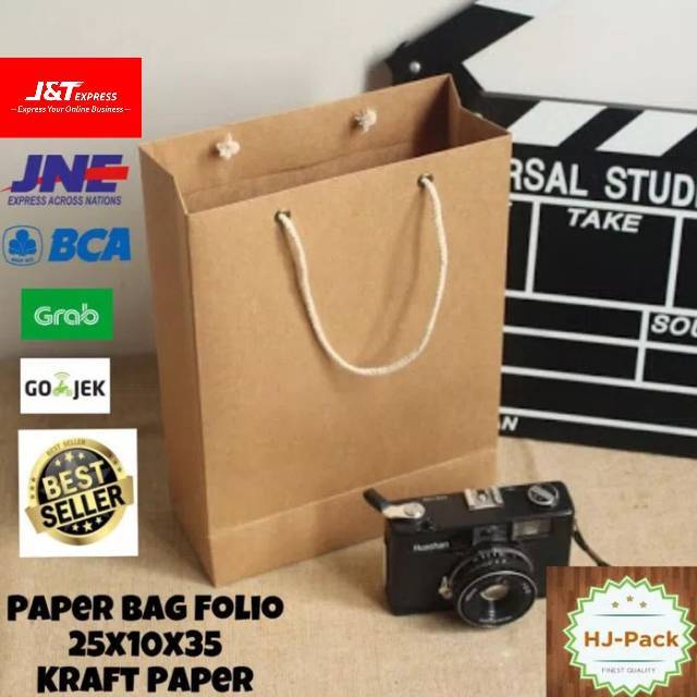 

Minimal Order 12 pcs & Kelipatan 12 pcs! Paperbag Folio Polos Uk 25x10x35 Tas Tali Tas Kertas Kraft Goodie Bag Tas Souvenir Shopping