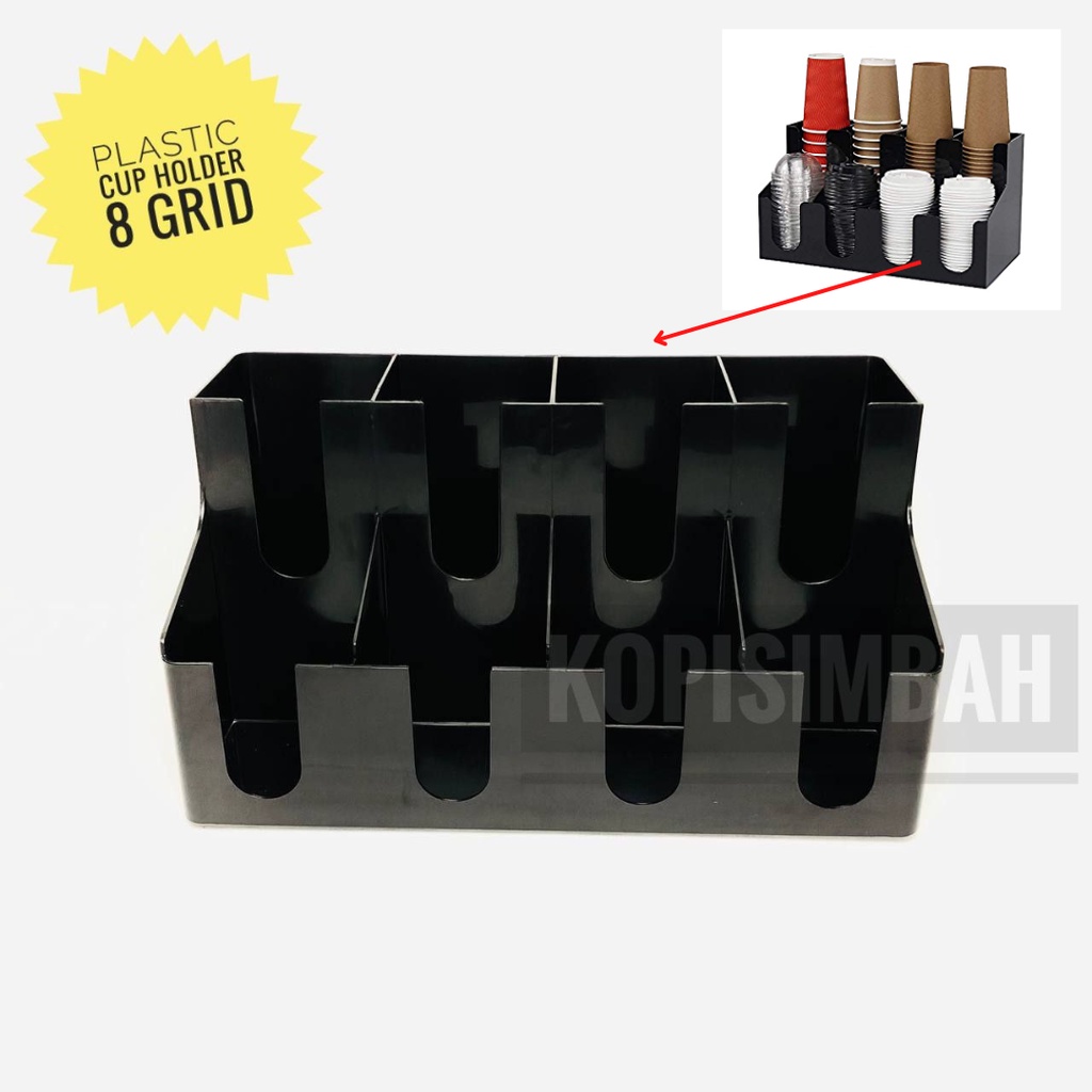 Jual Plastic Cup Holder Stand Grid Slot Rak Tatakan Tempat Gelas