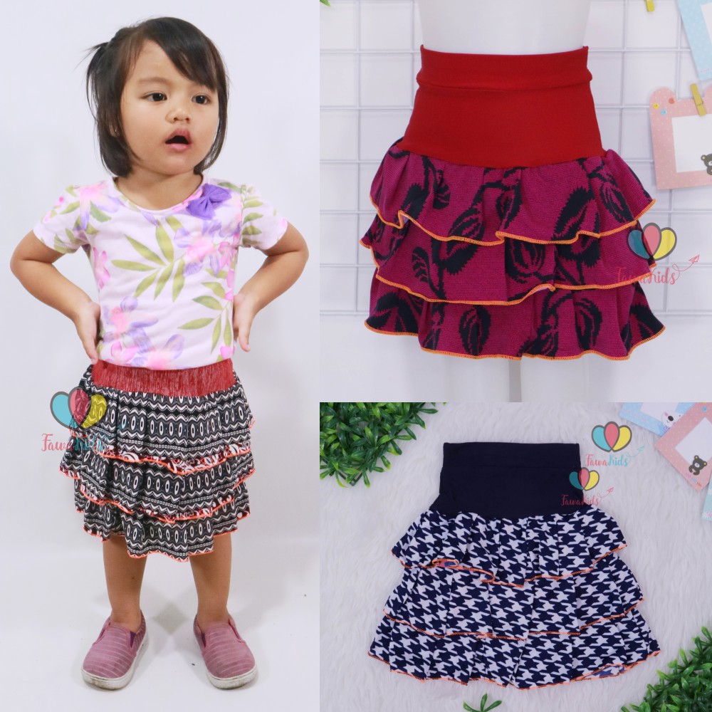 Sasha Skirt uk 2-3 Tahun / Rok Anak Perempuan Murah Skirt Pendek Polos Kaos Lucu Grosir Pakaian Adem