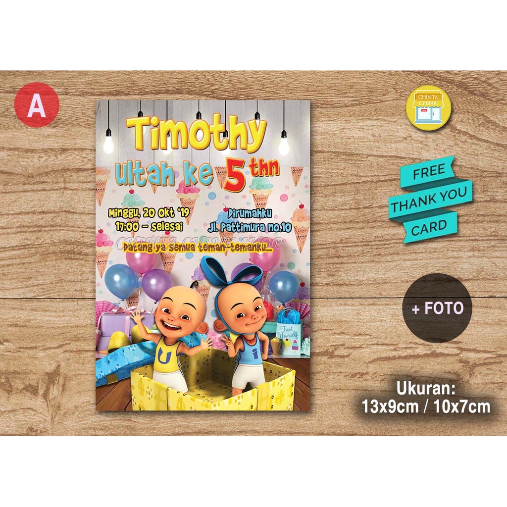 Jual Undangan Ulang Tahun UPIN IPIN Best Seller Spesial Ultah Birthday