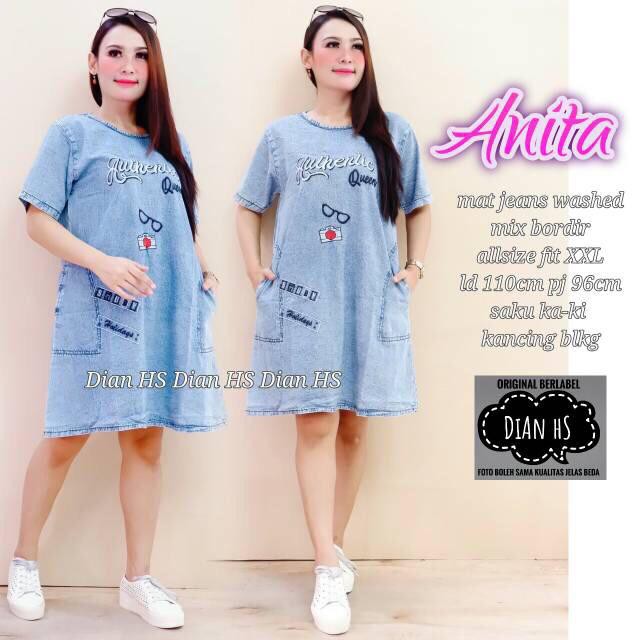 LD 110 ANITA DRESS variasi Bordir asli (autentic snow)