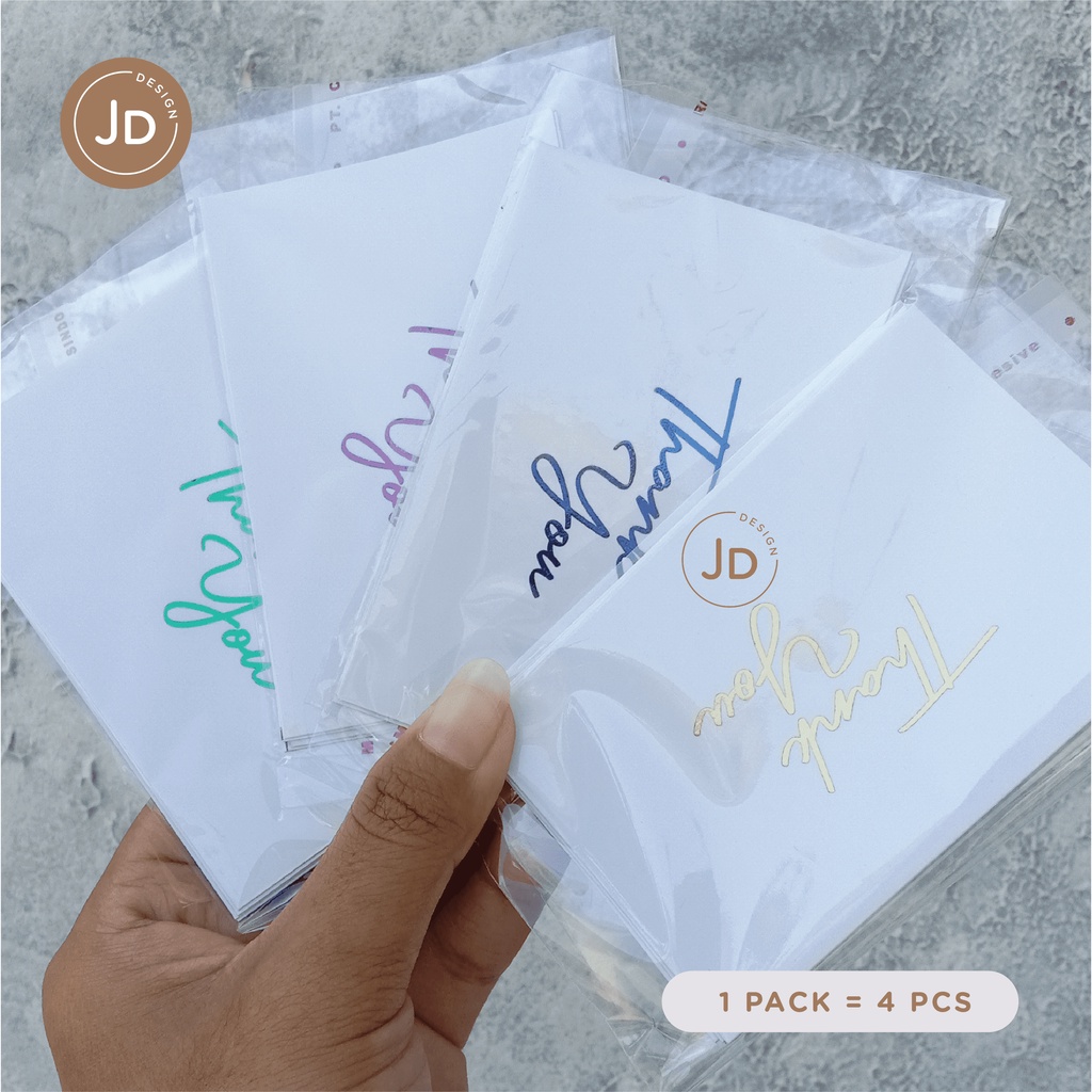 Thank You Card Foil - Hello Card Foil - Greetings Card/Aesthetic Card/Kartu Ucapan/Thankyou Card/Kar