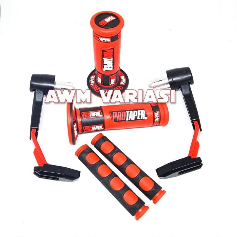 PAKET ACC STANG proguard robot + handgrip Protaper Warna + karet handle 3in1 universal motor