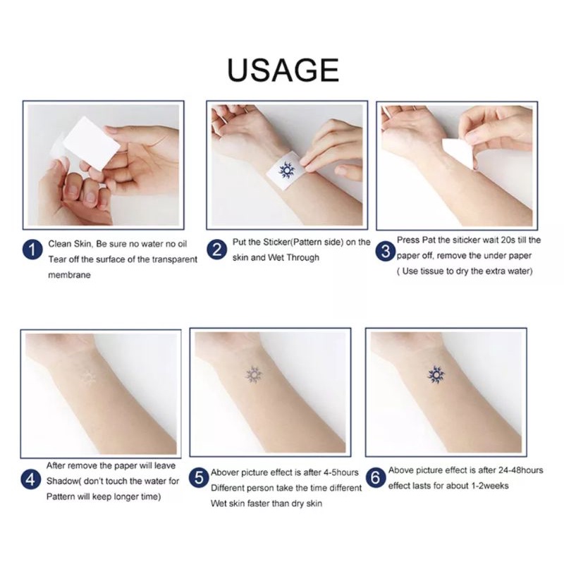 30pcs Tatto temporary juice tahan lama 7-15 hari