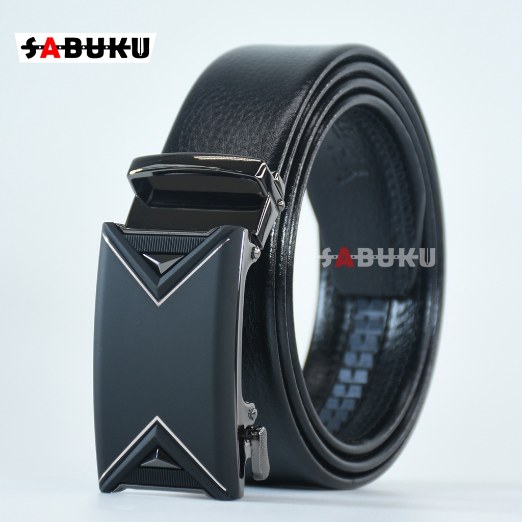 Ikat Pinggang Pria Model Rel Sabuk Gesper Kulit Automatic Men Belt-062