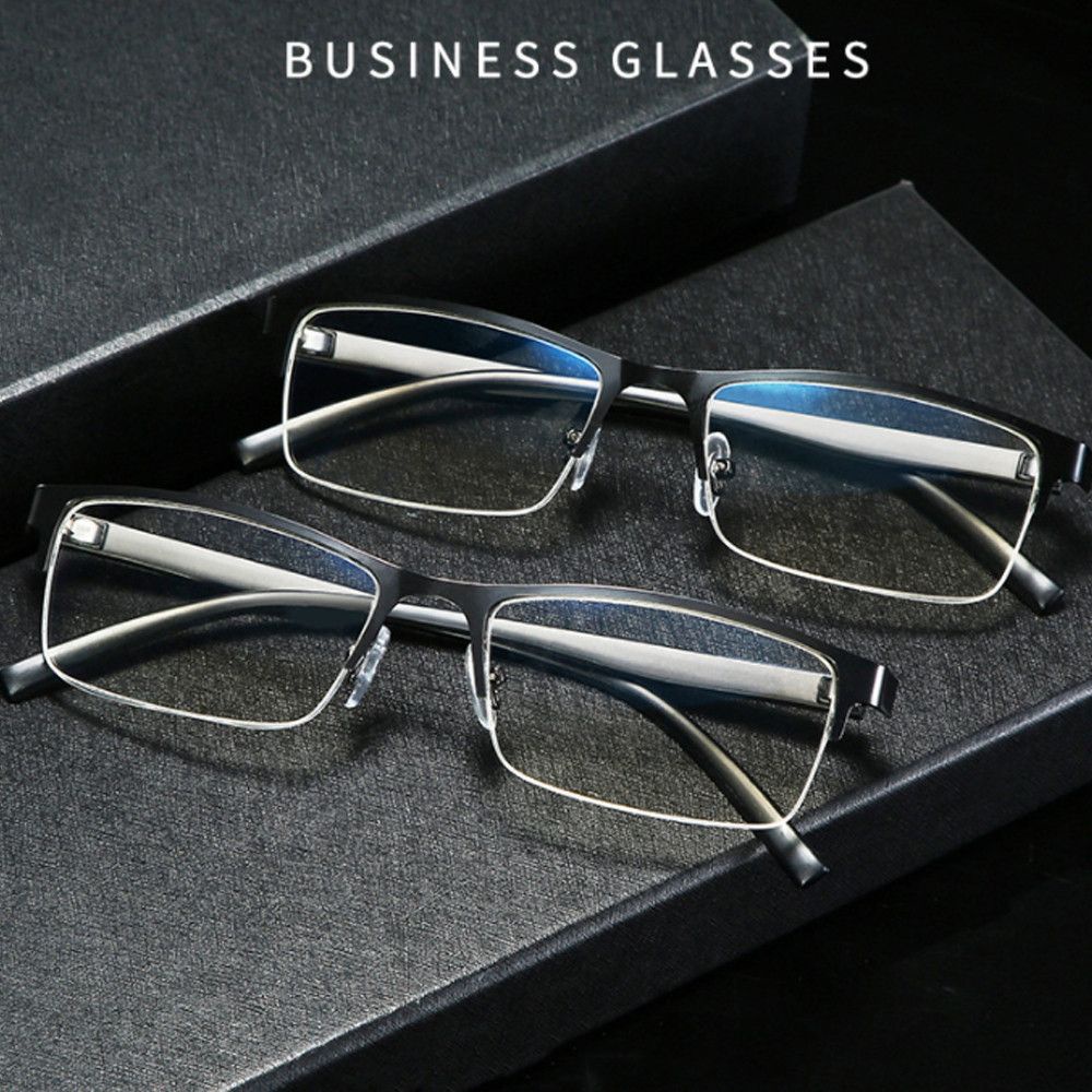 ROW Fashion Business Eyeglasses Classic Anti-Blue Light Ultra Light Glasses Men Half Frame Simple Vintage Eye Protection/Multicolor