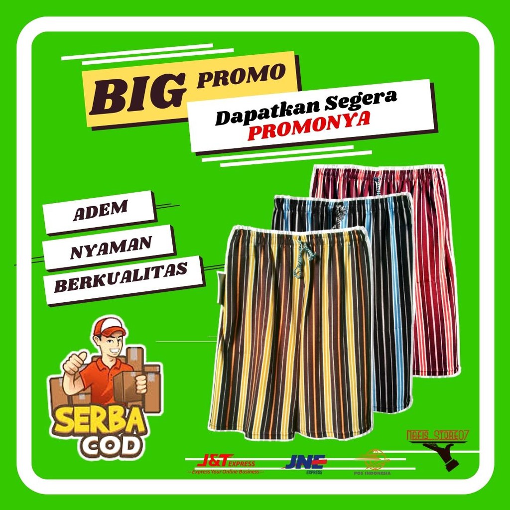 Celana Kulot Pendek Salur Wanita Jumbo Celana Pendek Santai Wanita Cewek Perempuan Selutut Murah